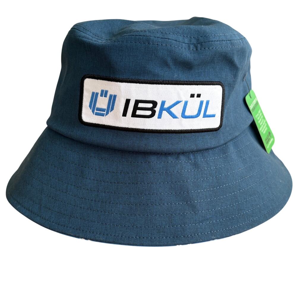 NWT IBKUL Logo Patch Navy Blue Bucket Hat Sun Cap Activewear One Size Brand NEW‎
